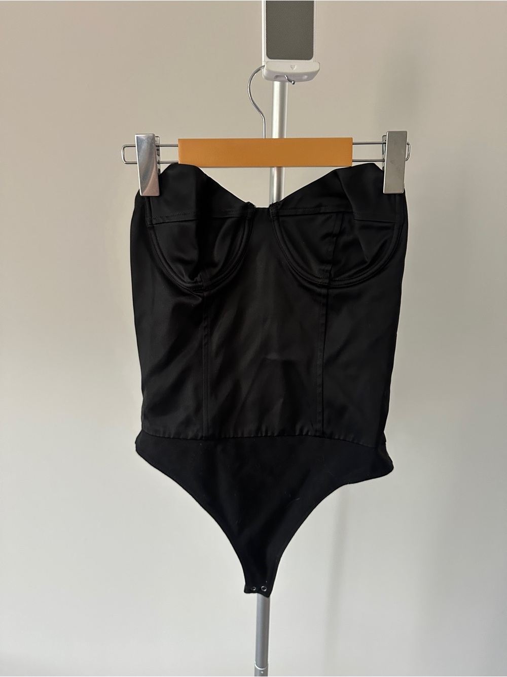 H:ours Black Strapless Bustier Bodysuit